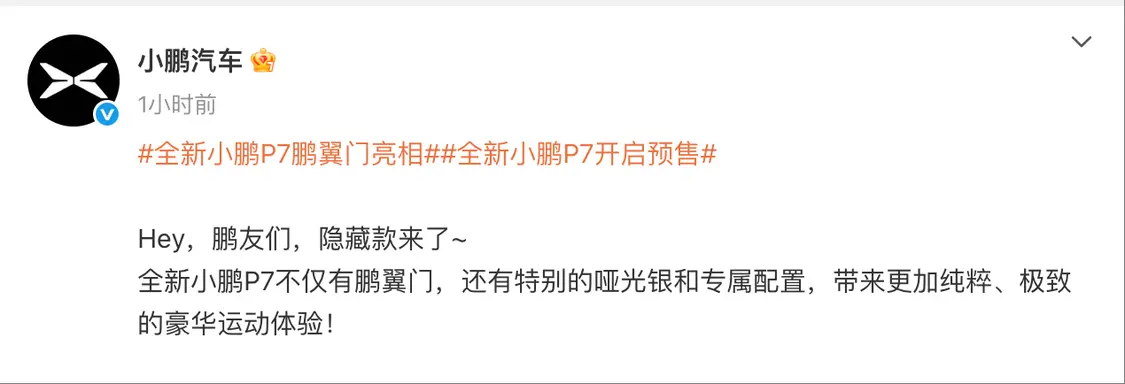 全新小鵬P7鵬翼門亮相：擁有啞光銀配色和迎賓踏板等專屬配置